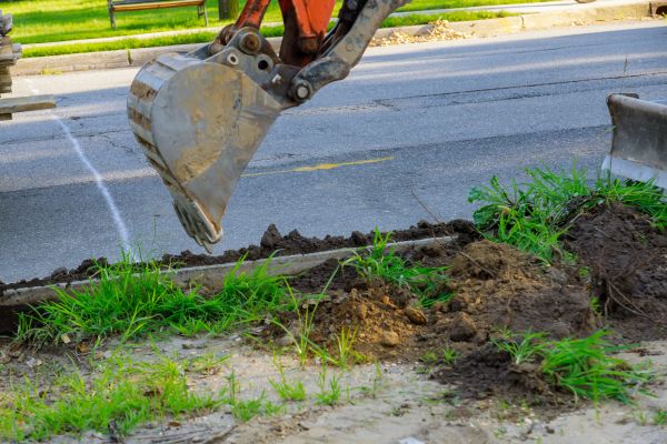 Sewer Line Trenching in Warren